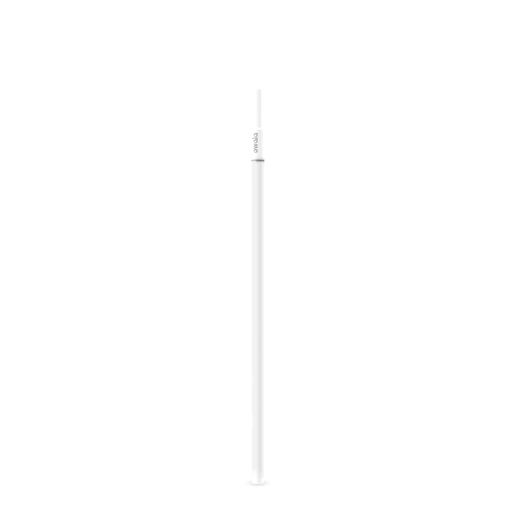 Owala Replacement 24oz Tumbler Straw in Shy Marshmallow; single long solid white straw with white collar bearing the Owala logo